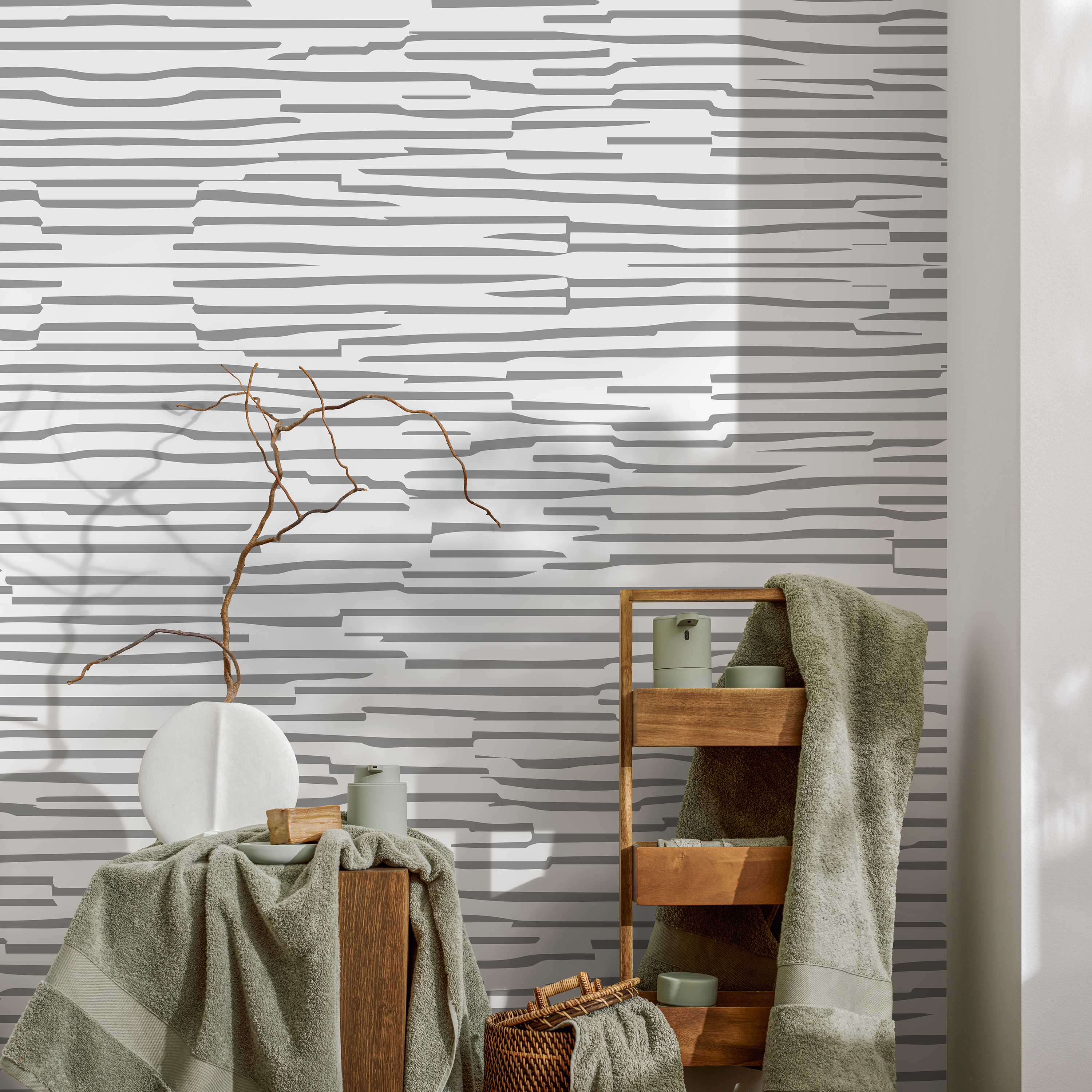 Gray Bathroom Wallpaper