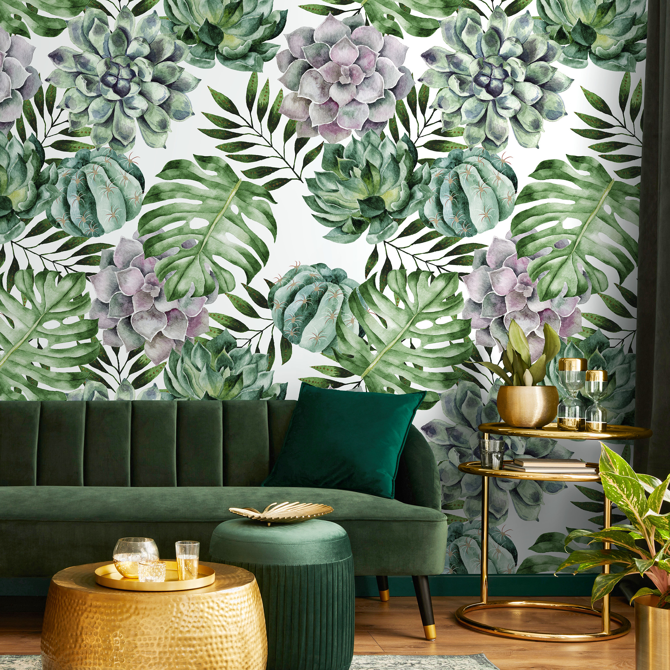 Succulent Peel And Stick Wallpaper