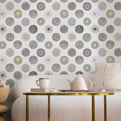 Black White And Gold Peel And Stick Wallpaper