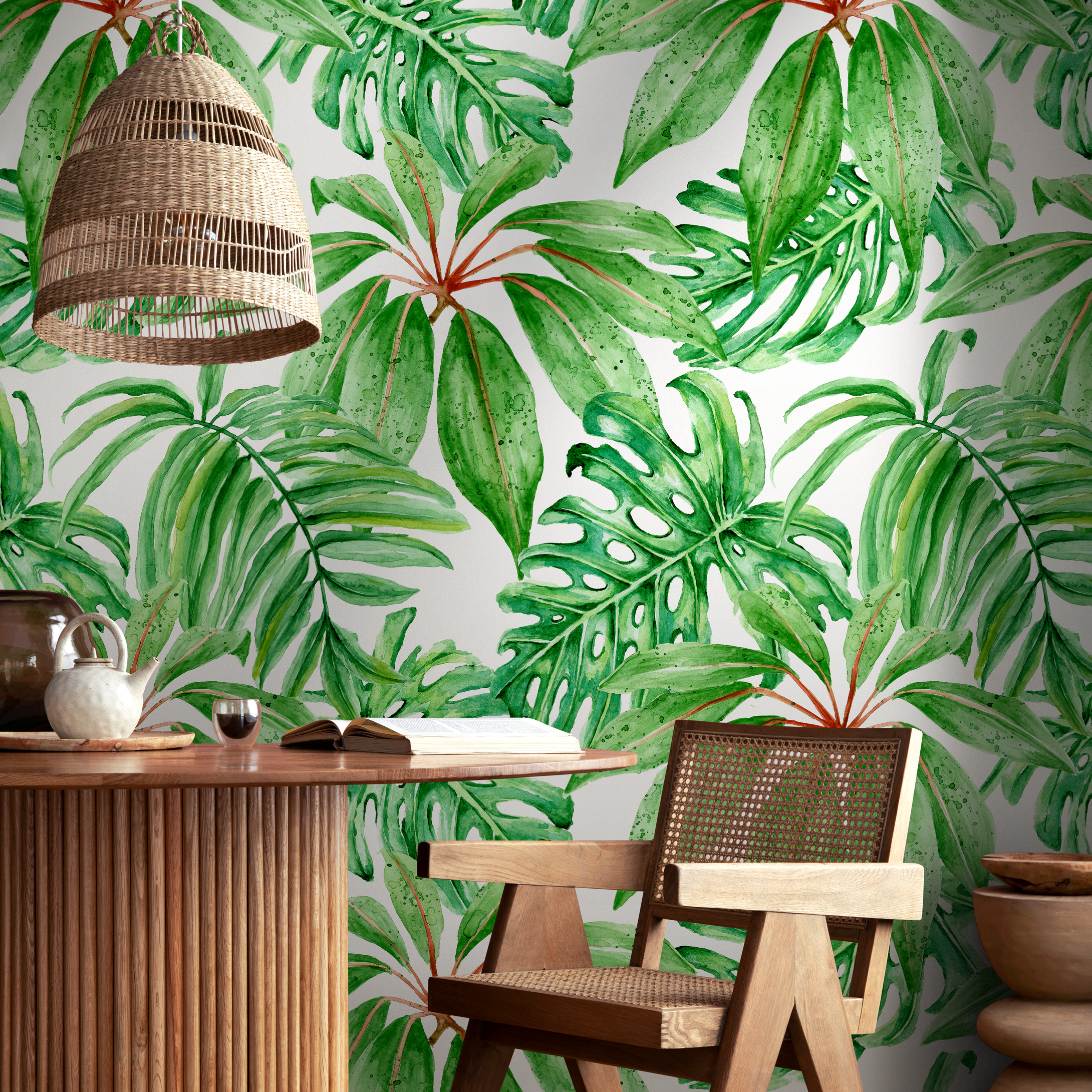 White and Green Wallpaper