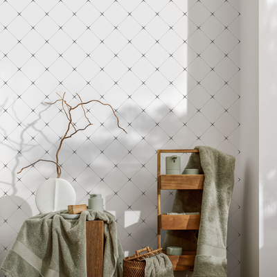 White Tile Peel And Stick Wallpaper