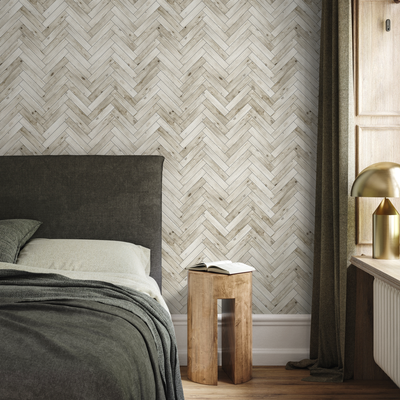 Chevron Wood Peel And Stick Wallpaper