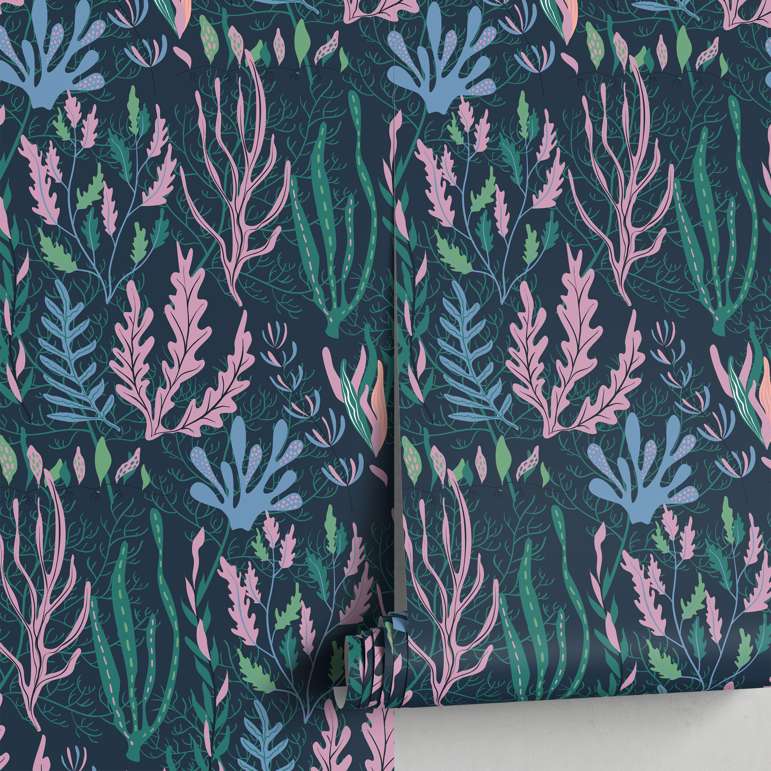 Moody Powder Room Wallpaper