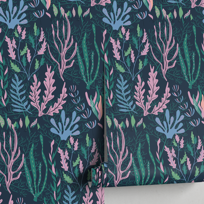 Moody Powder Room Wallpaper