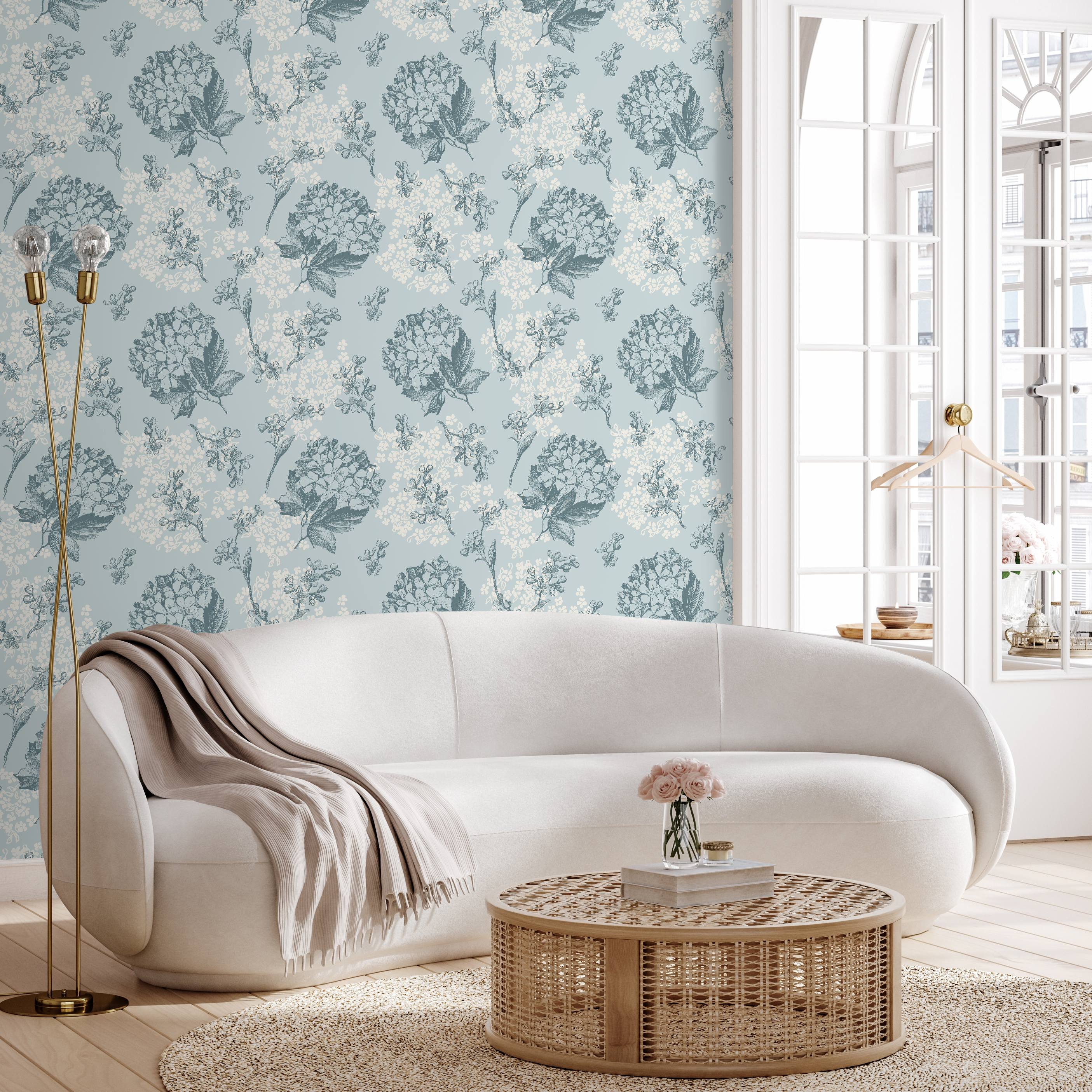Peel And Stick Wallpaper Hydrangea
