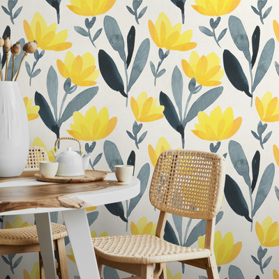 Canary Floral Peel And Stick Wallpaper