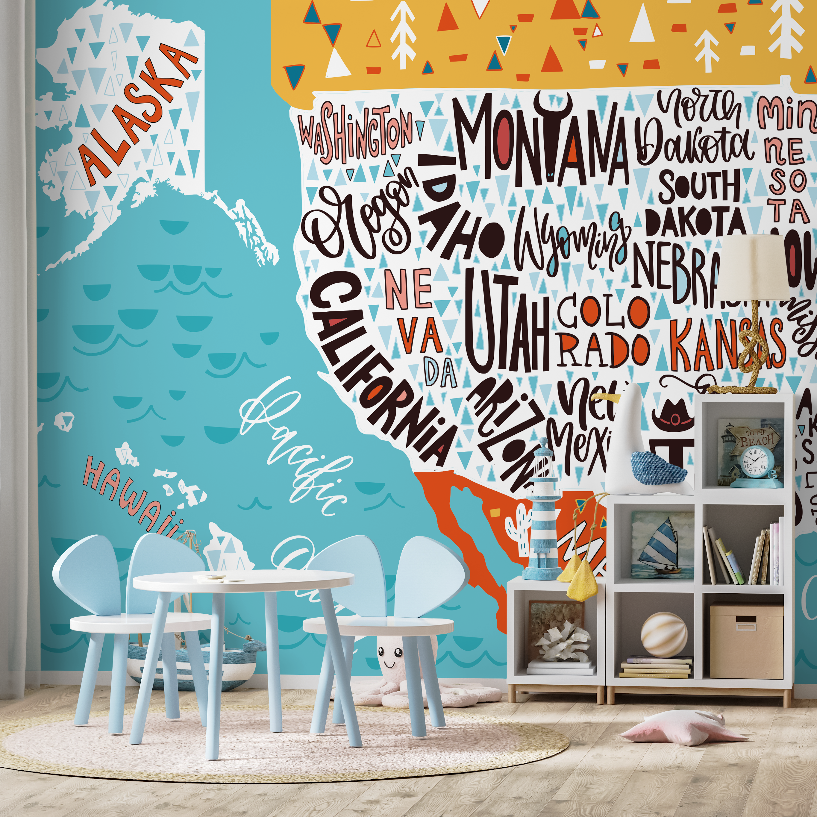 World Map Wallpaper Mural
