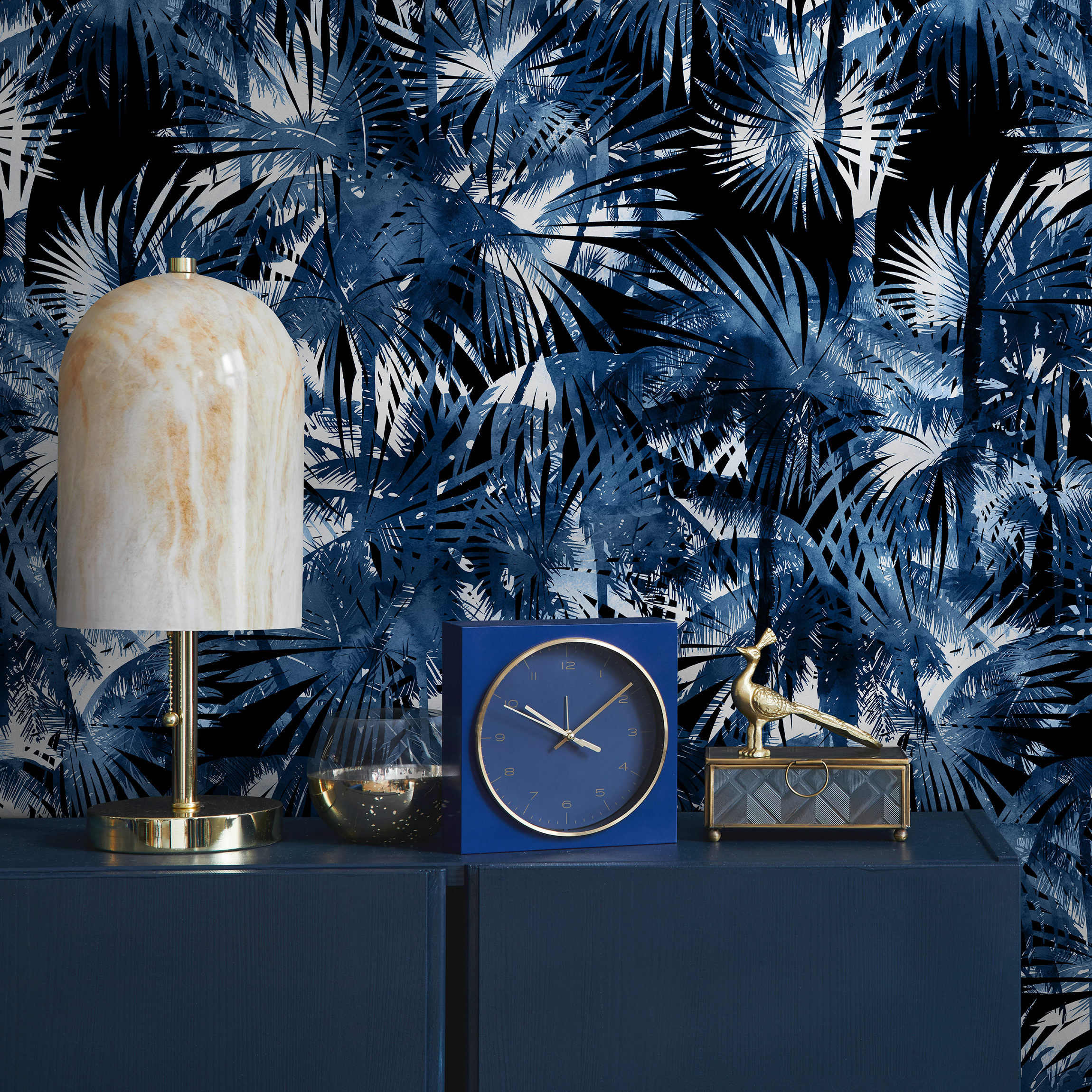 Blue Vinyl Wallpaper