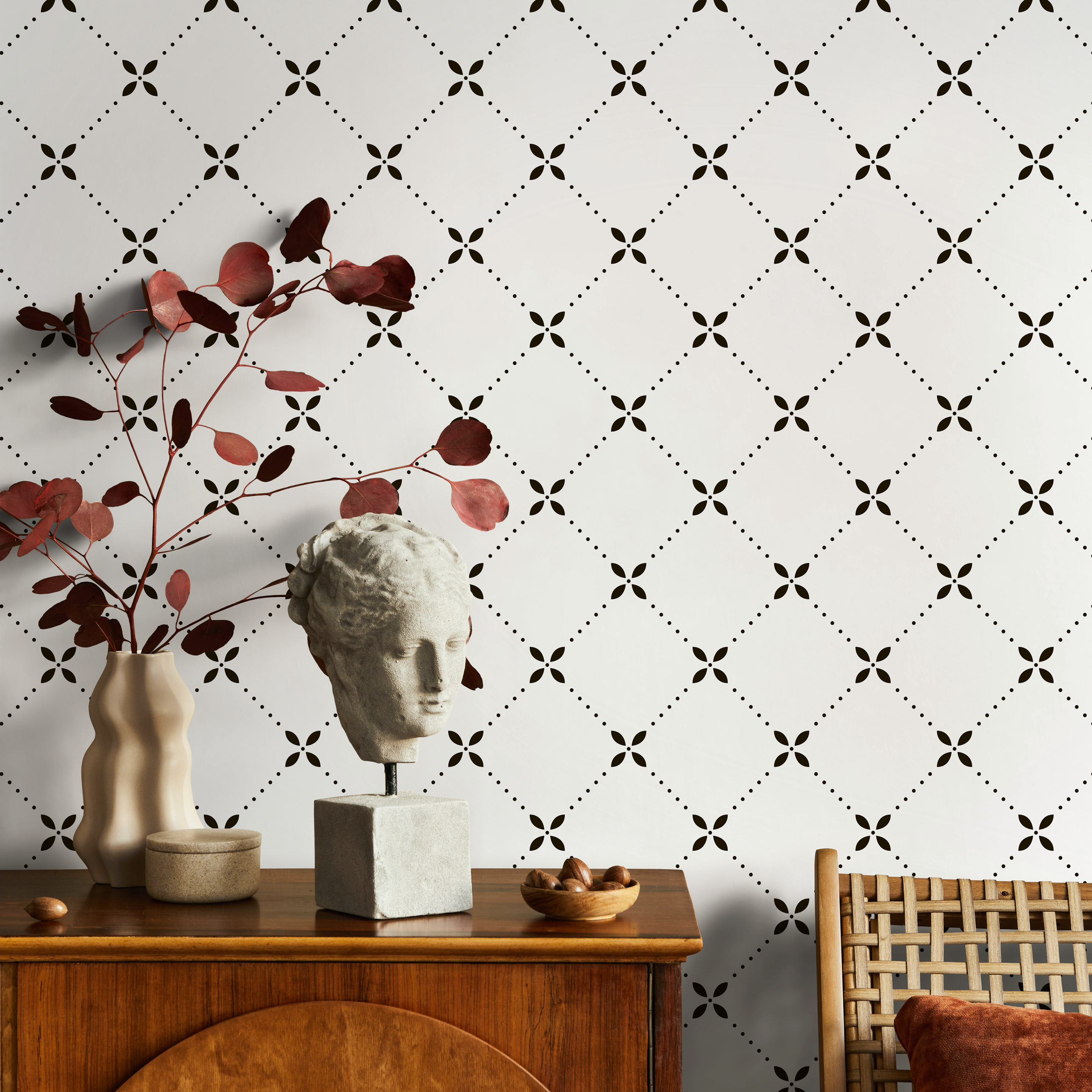 Geometric Floral Wallpaper