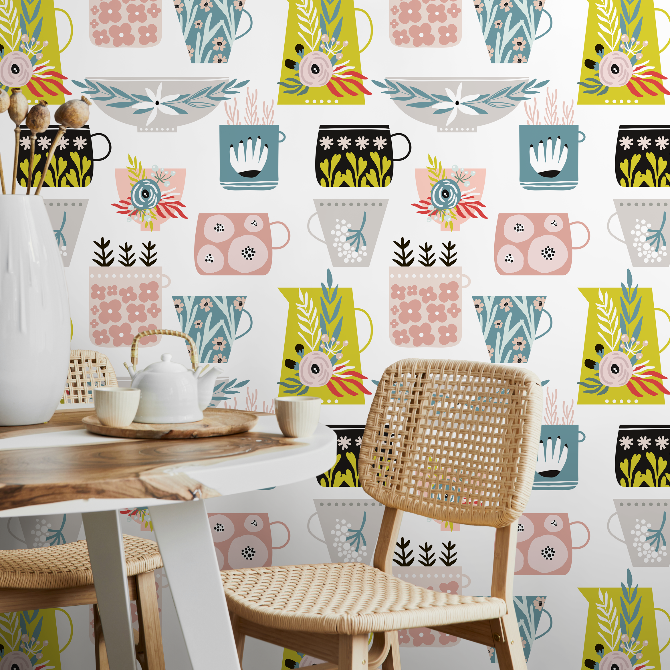 Coffee Peel And Stick Wallpaper