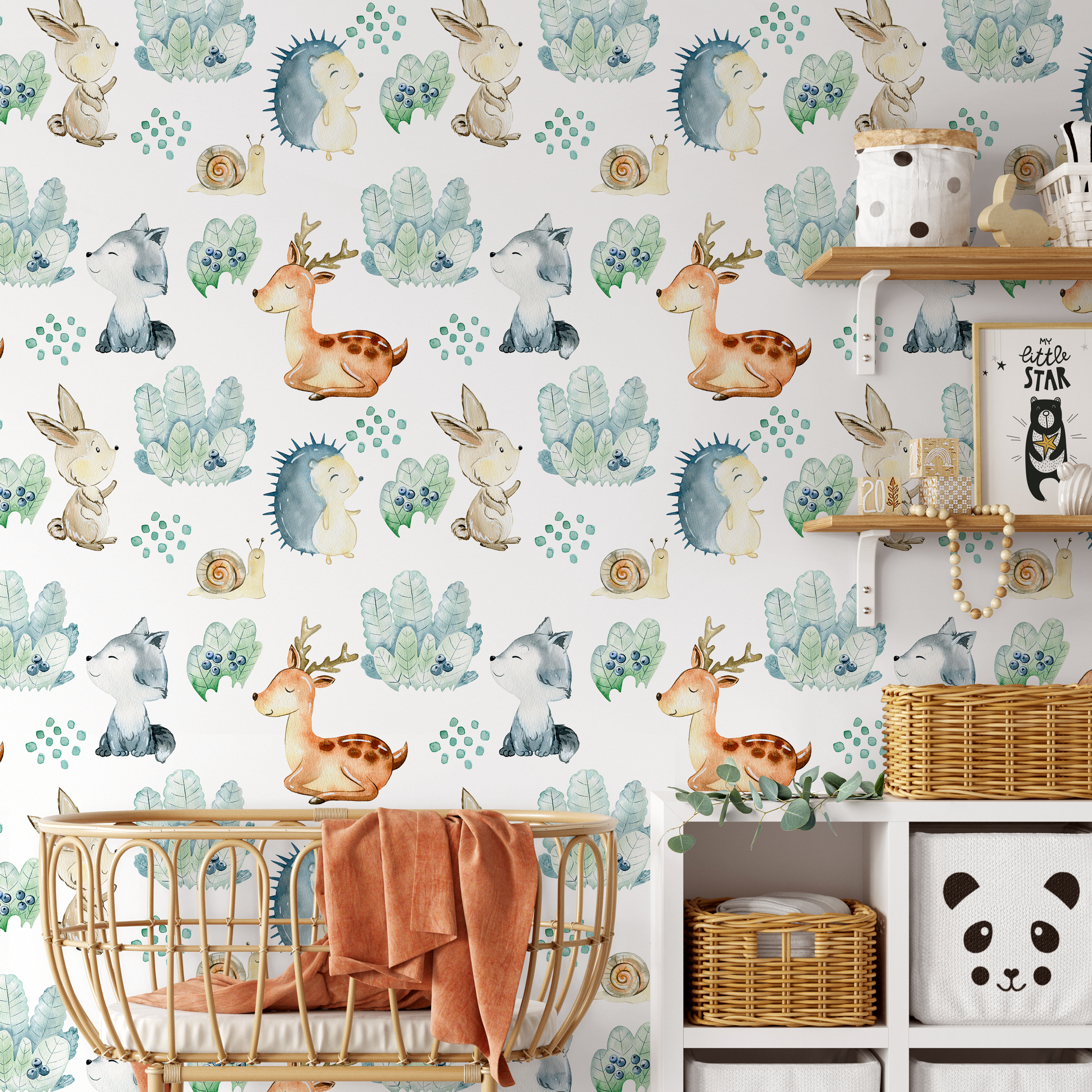 Peel And Stick Wallpaper Woodland Animals