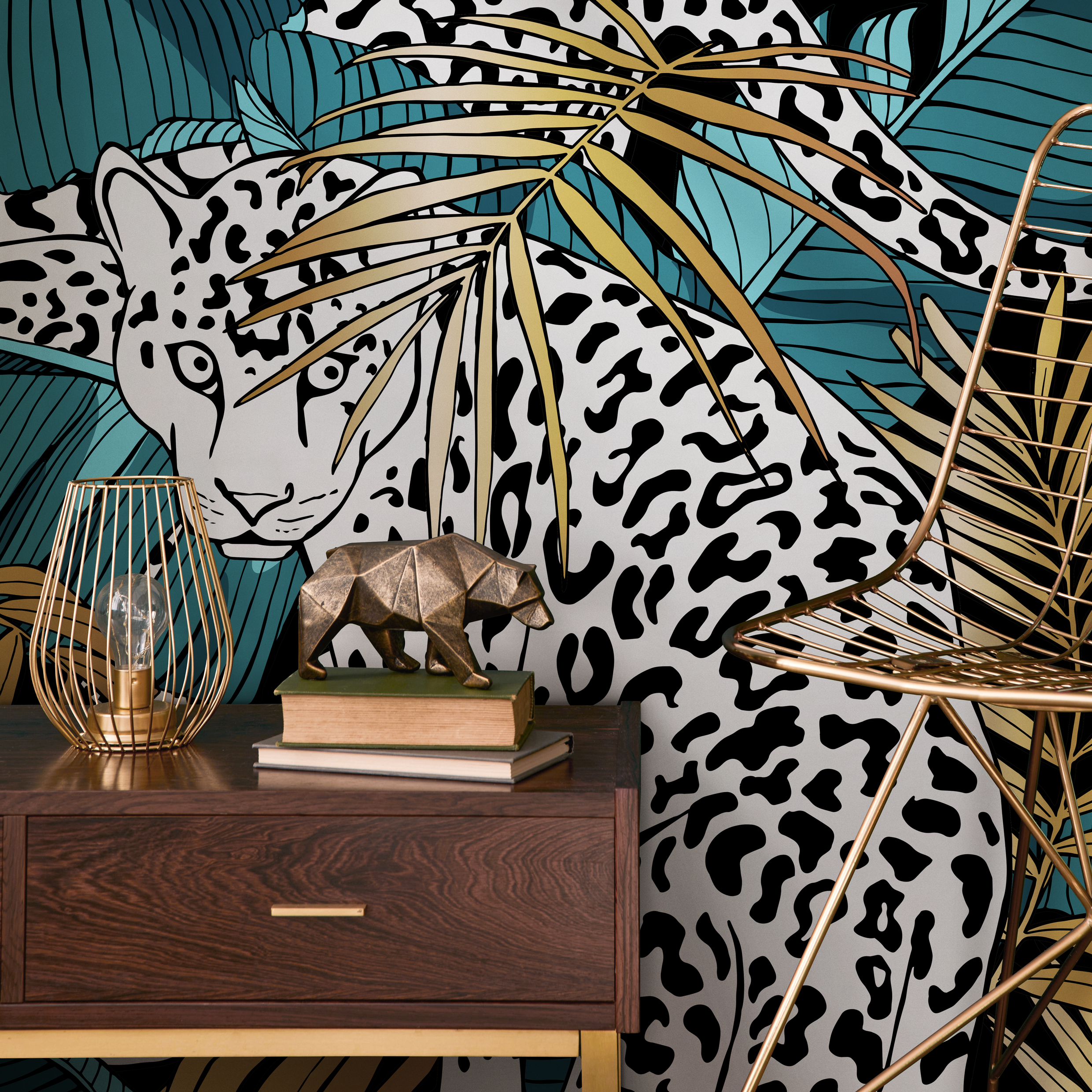Black and Gold Animal Wallpaper