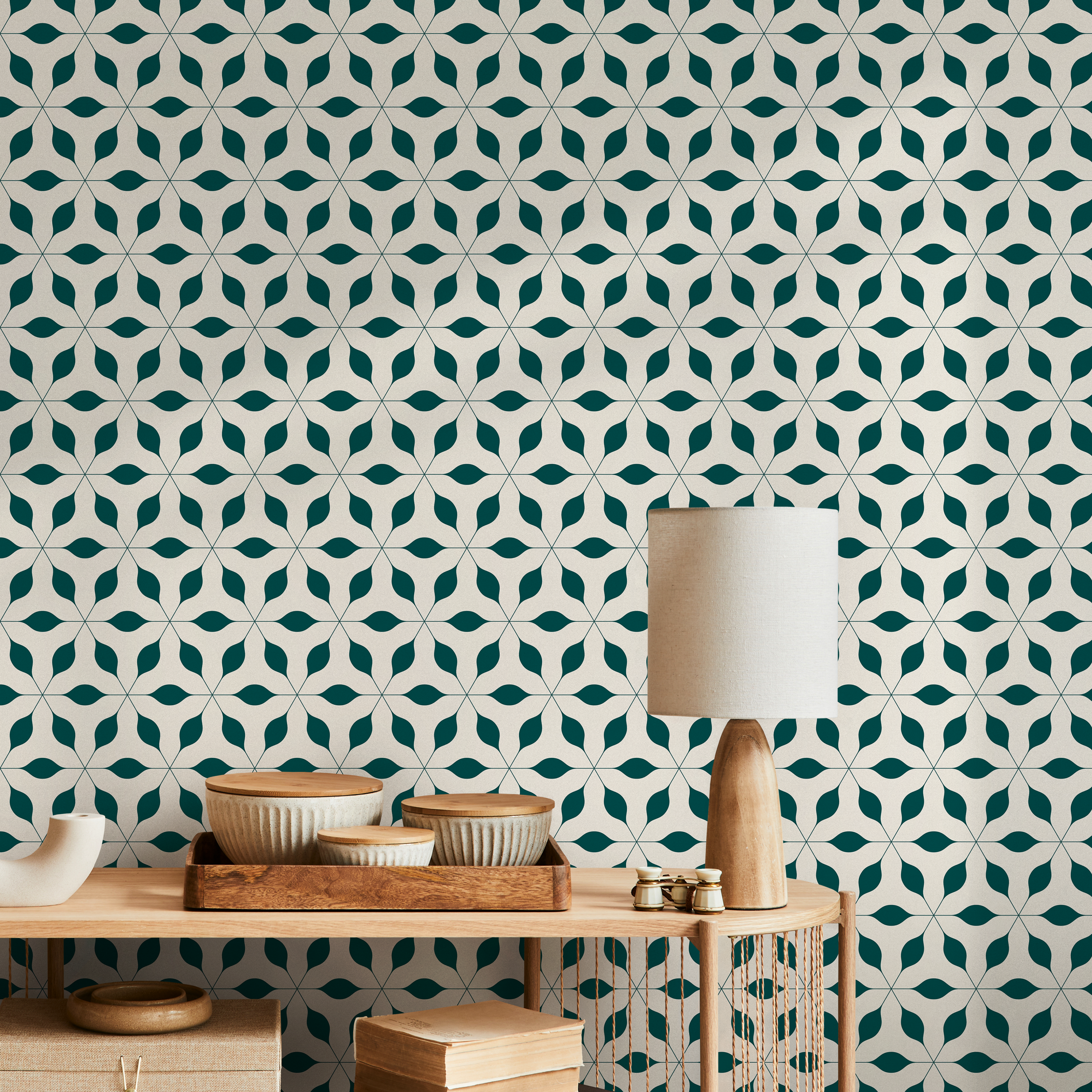 Teal Geometric Wallpaper