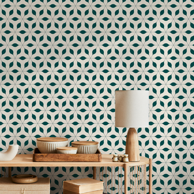 Dark Teal Geometric Wallpaper