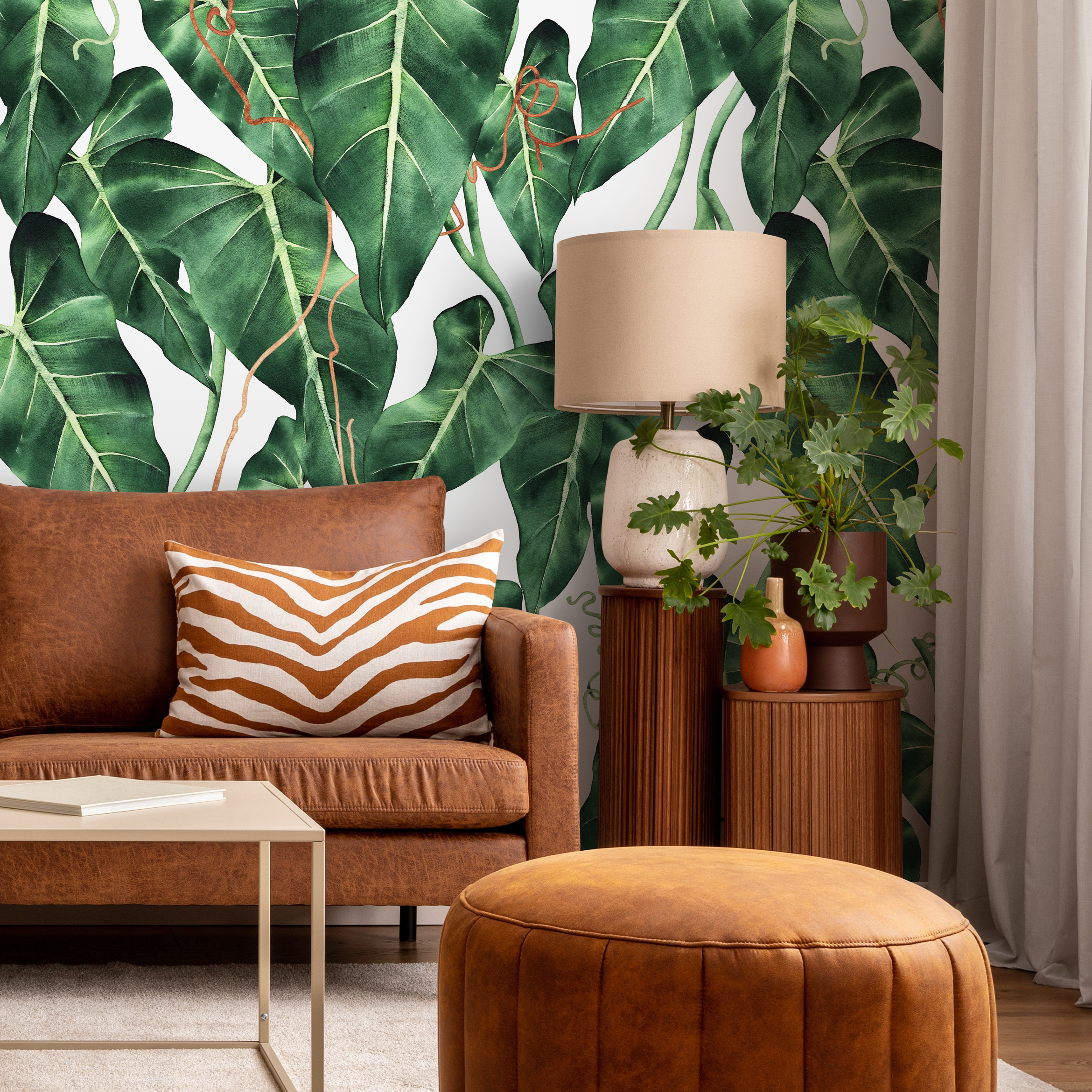 Tropical Leaf Peel And Stick Wallpaper