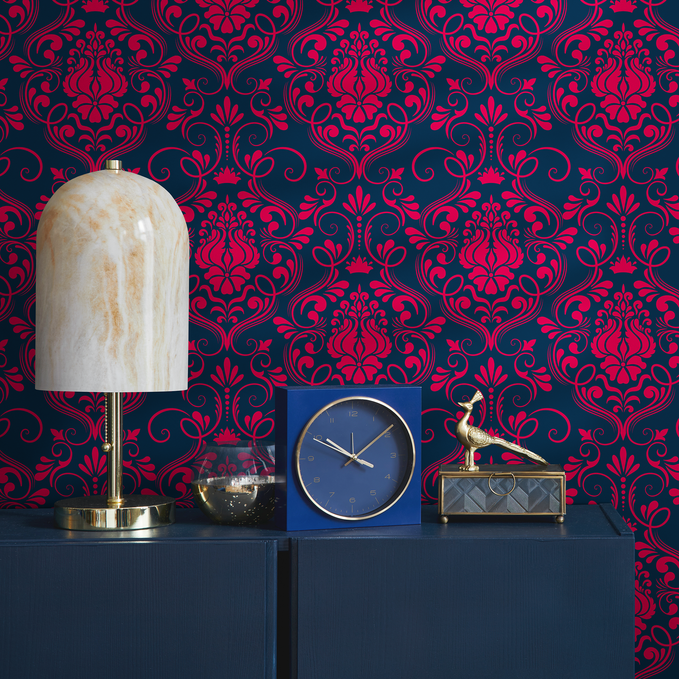 Damask Pink Wallpaper