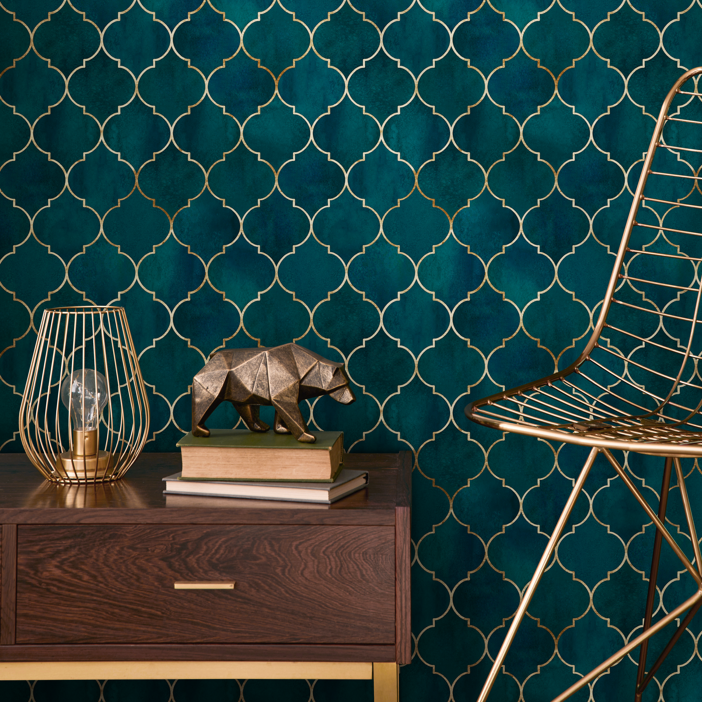 Gold Moroccan Wallpaper