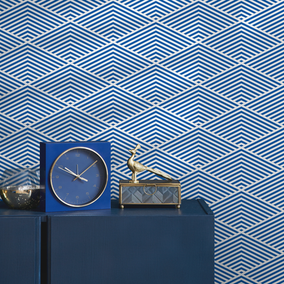 Blue Chevron Peel And Stick Wallpaper