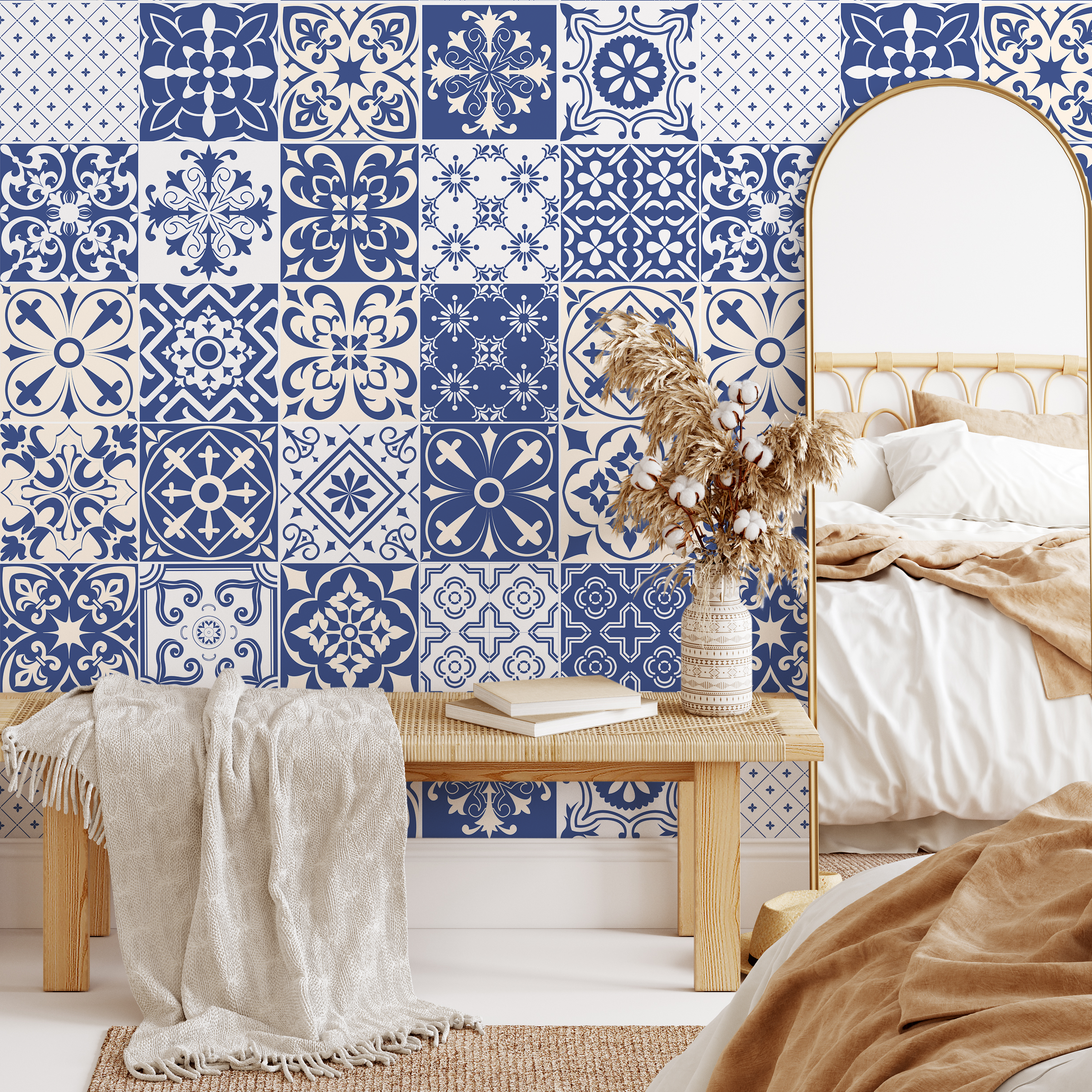 Blue Tile Peel And Stick Wallpaper