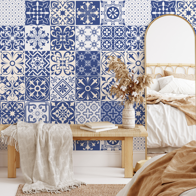 Blue Tile Peel And Stick Wallpaper