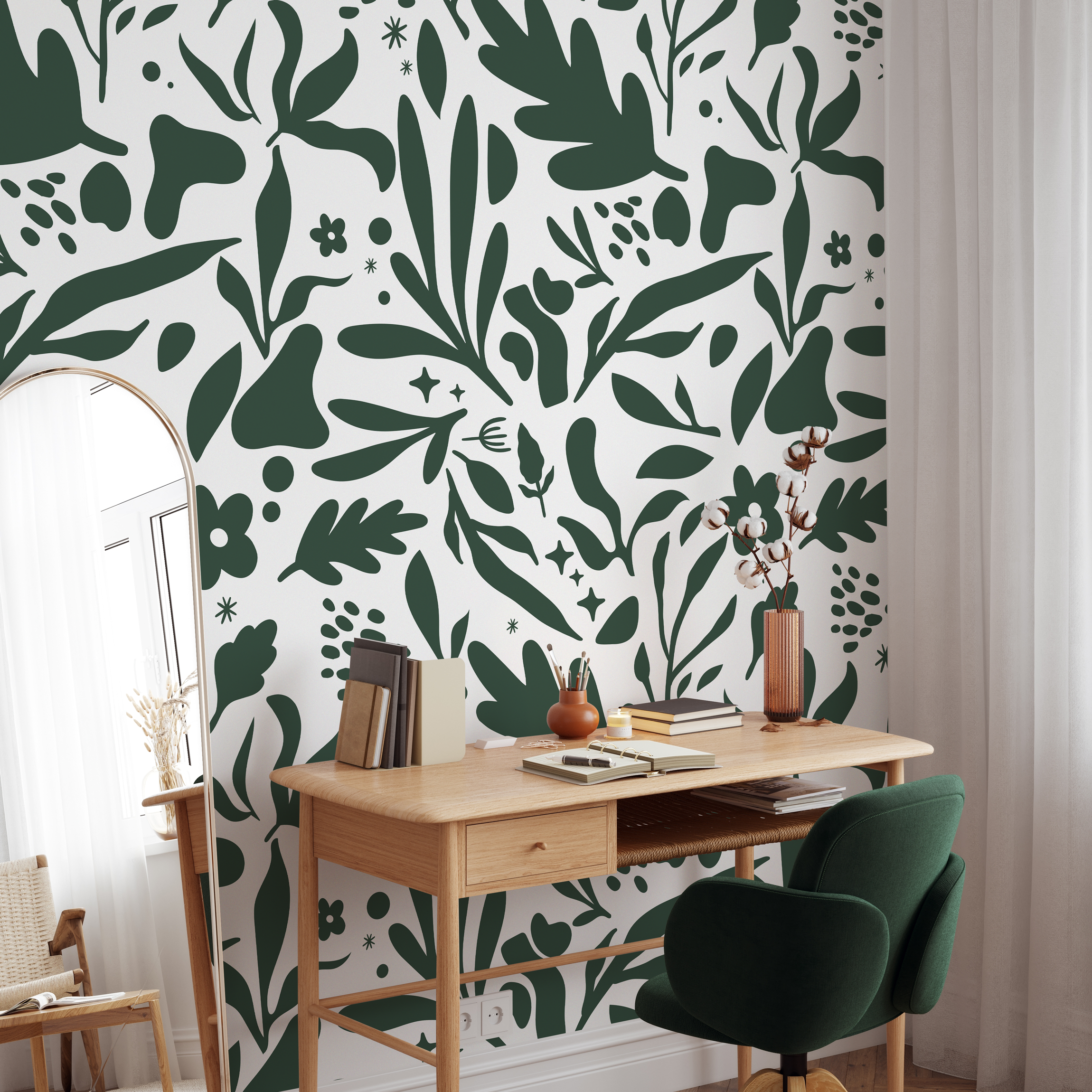 Hunter Green Peel And Stick Wallpaper