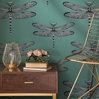 Teal Peel and Stick Wallpaper