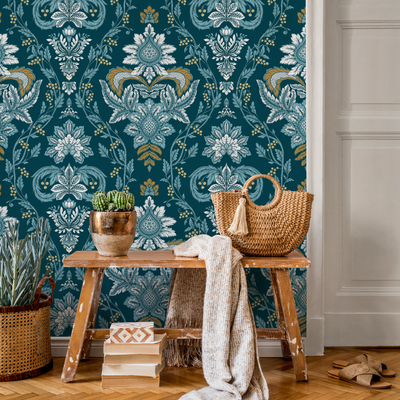 Blue Green Peel and Stick Wallpaper | Teal & Aqua Designs