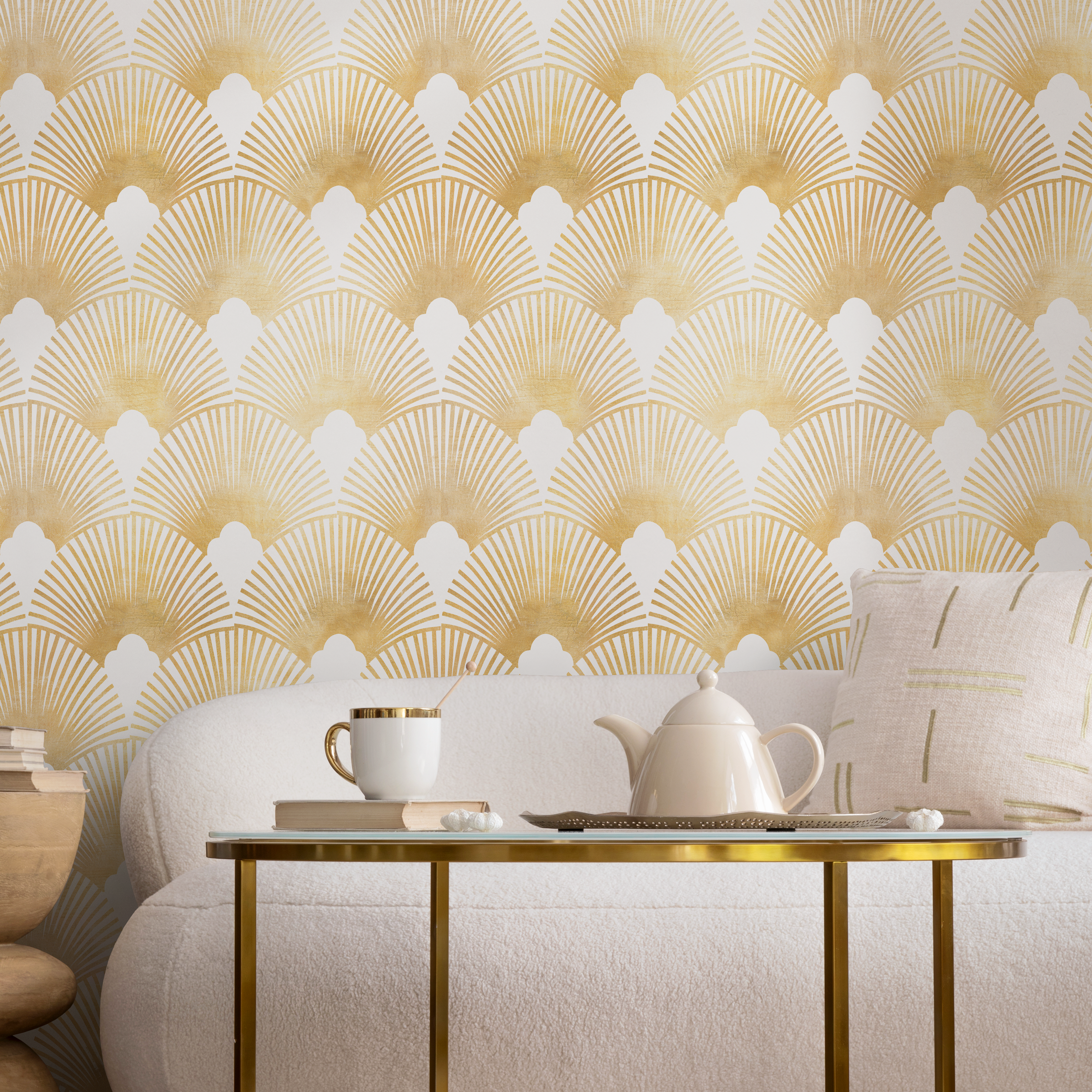 Yellow Art Deco Wallpaper