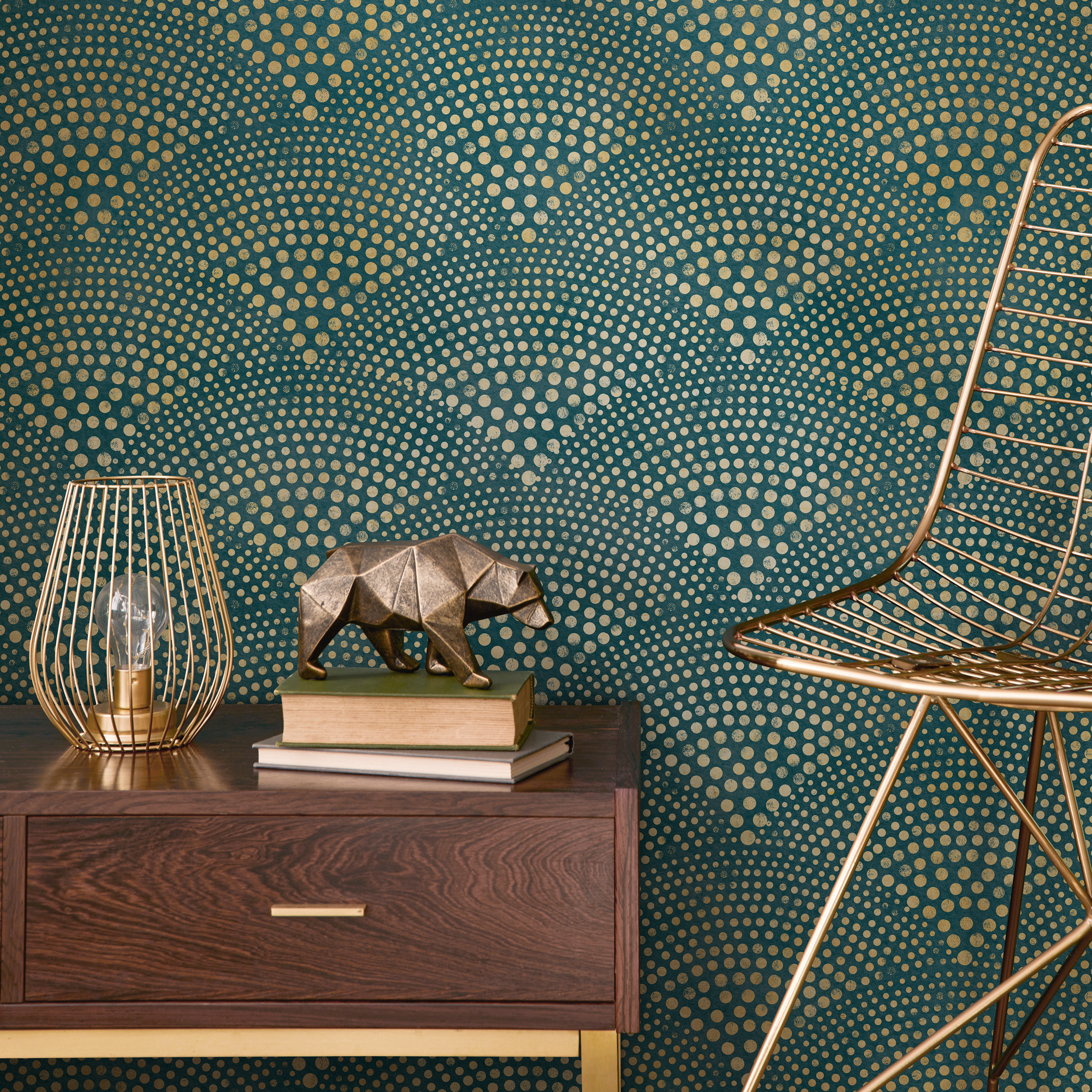 Dark Teal Geometric Wallpaper