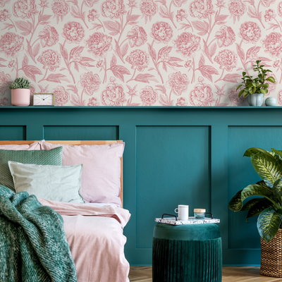 Pink Vintage Flower Wallpaper