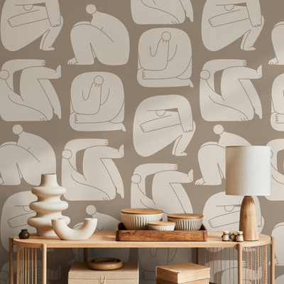 Modern Living Room With Wallpaper