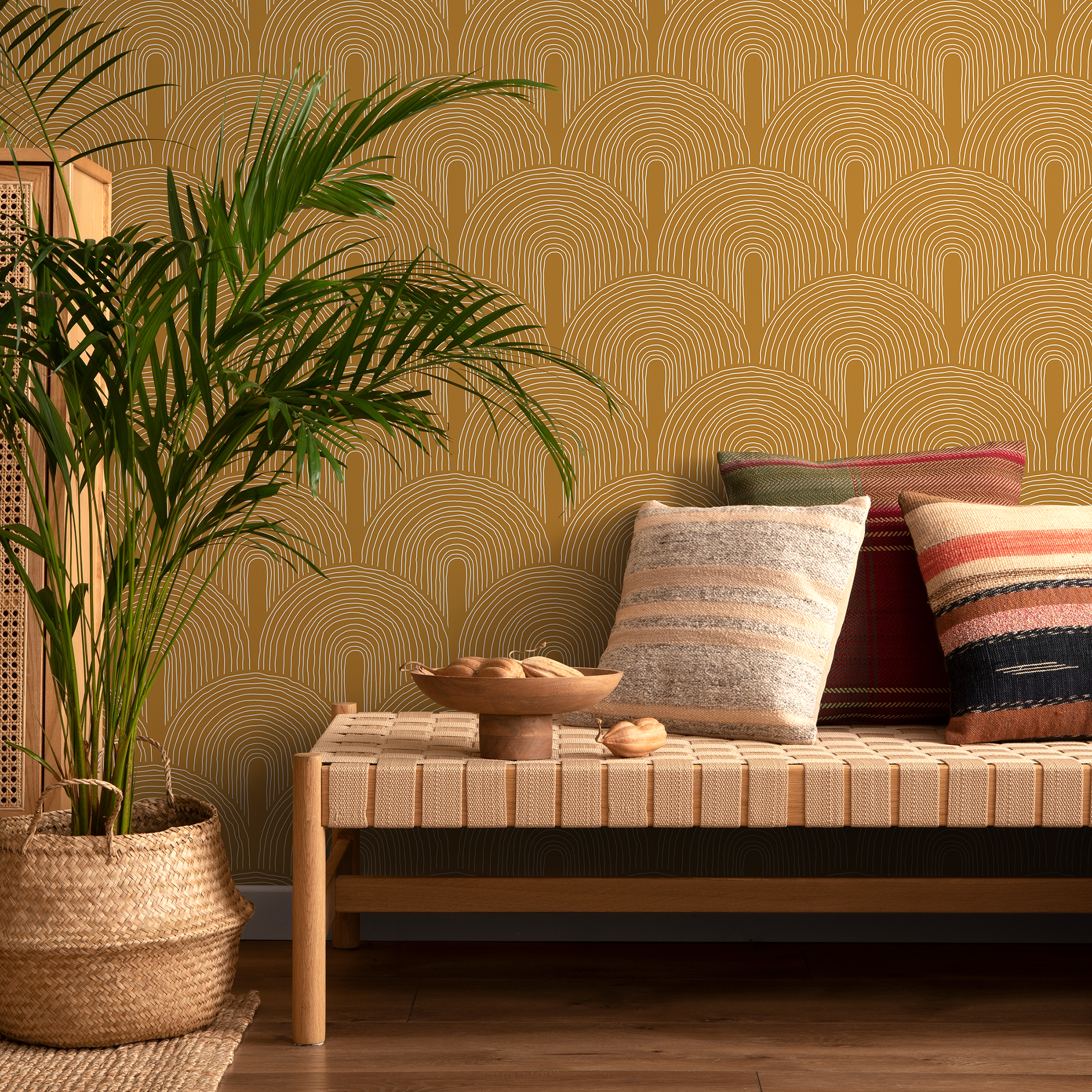 Mustard Peel And Stick Wallpaper