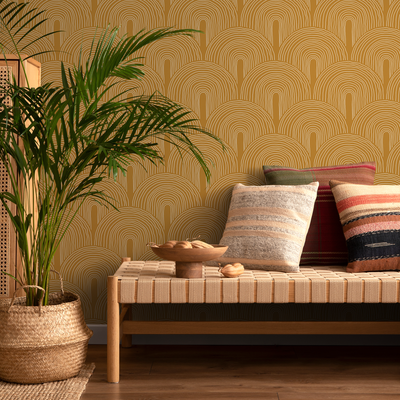 Mustard Peel And Stick Wallpaper
