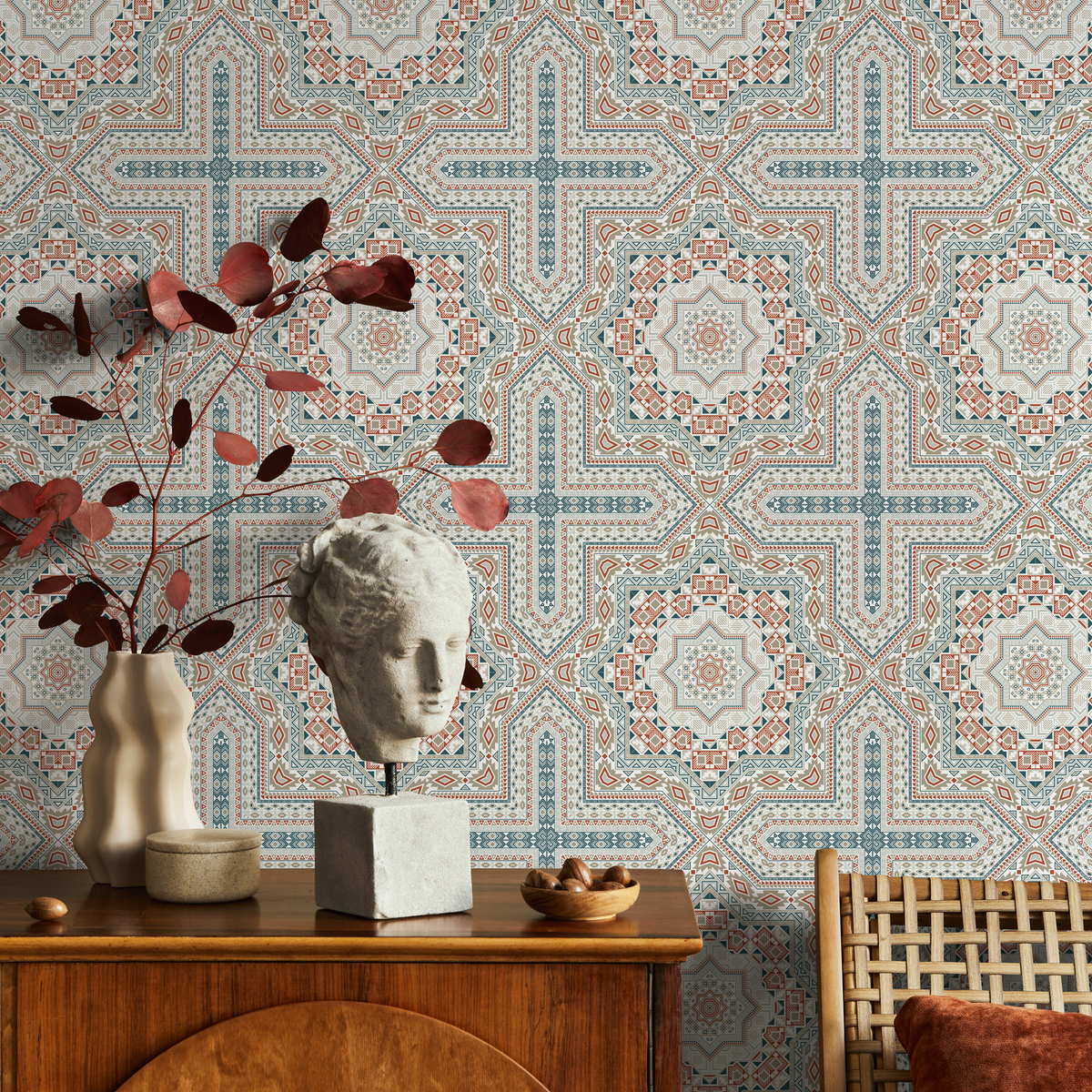 Orange Moroccan Wallpaper