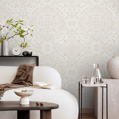 Beige Moroccan Wallpaper