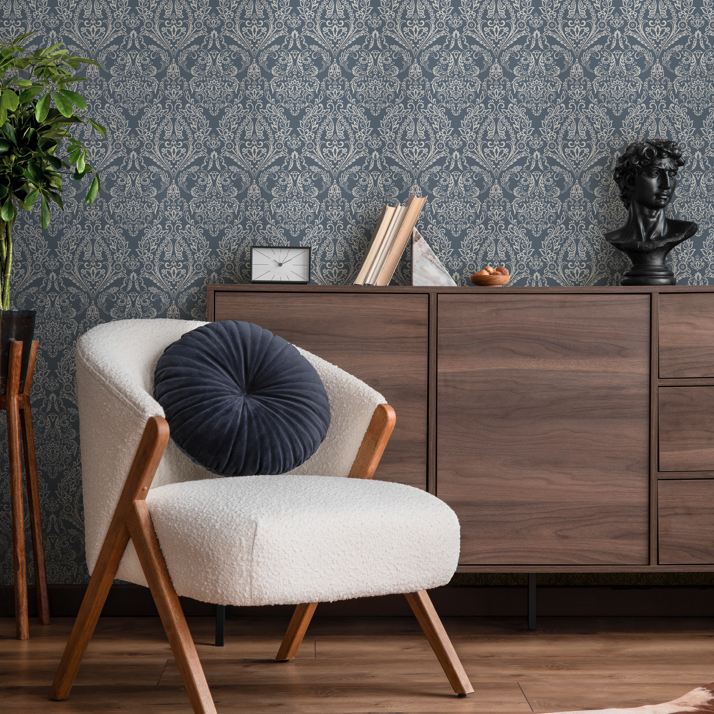 Blue Wallpaper Damask