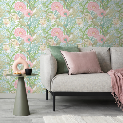 Pink Green Flower Wallpaper