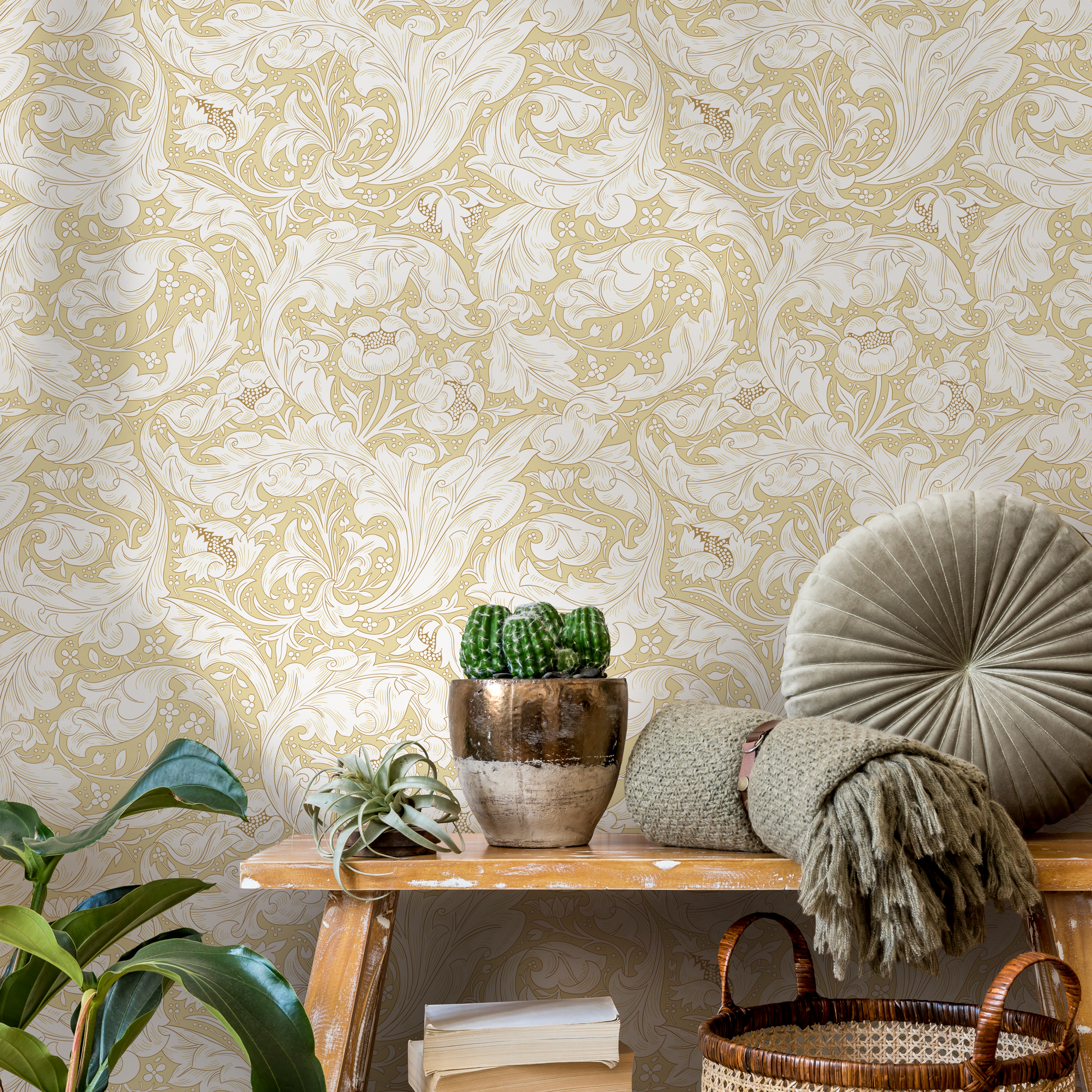 Yellow Vintage Wallpaper