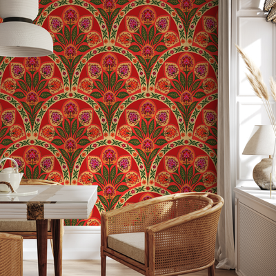 Red Floral Wallpaper