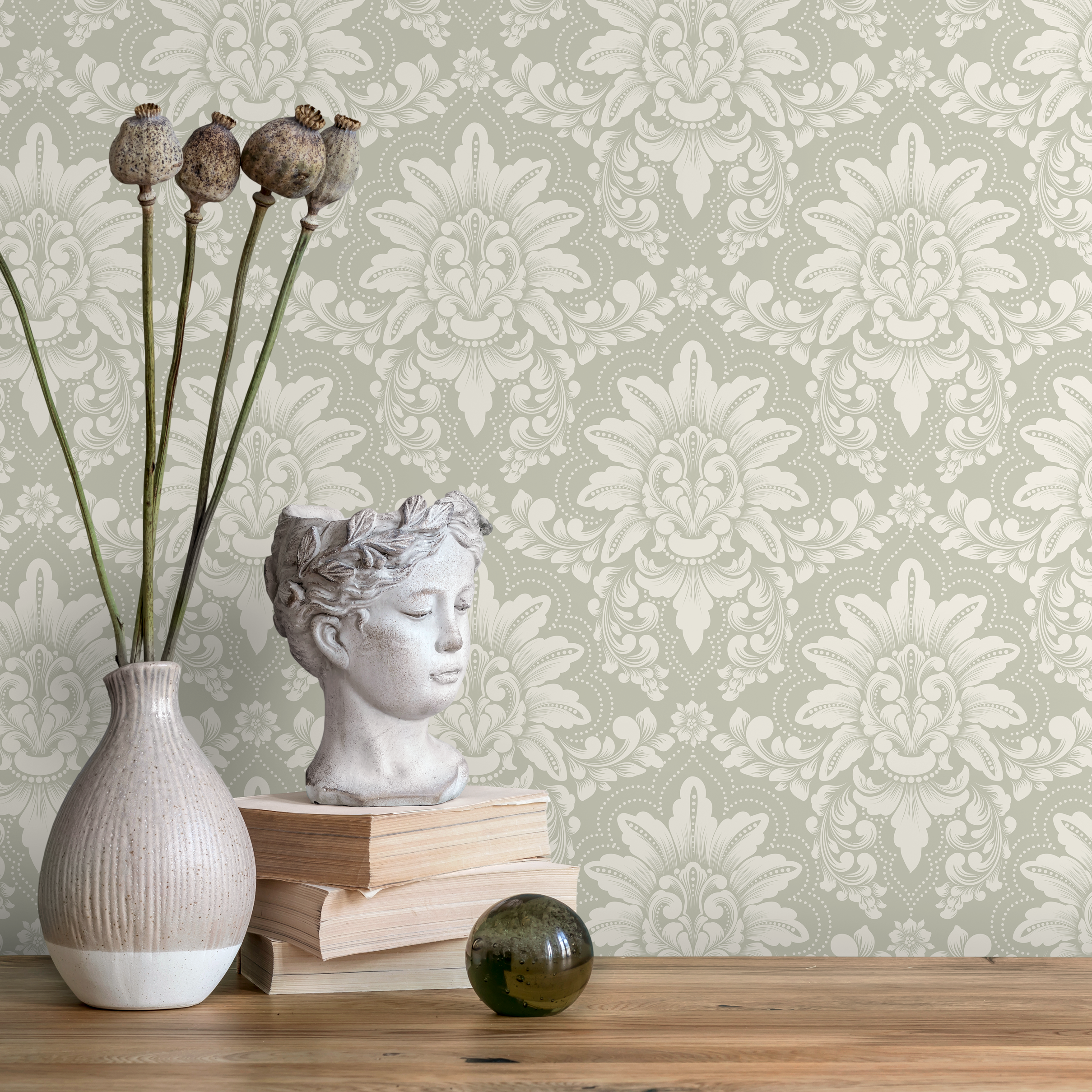 Peel And Stick Wallpaper Damask