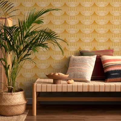 Yellow Retro Wallpaper