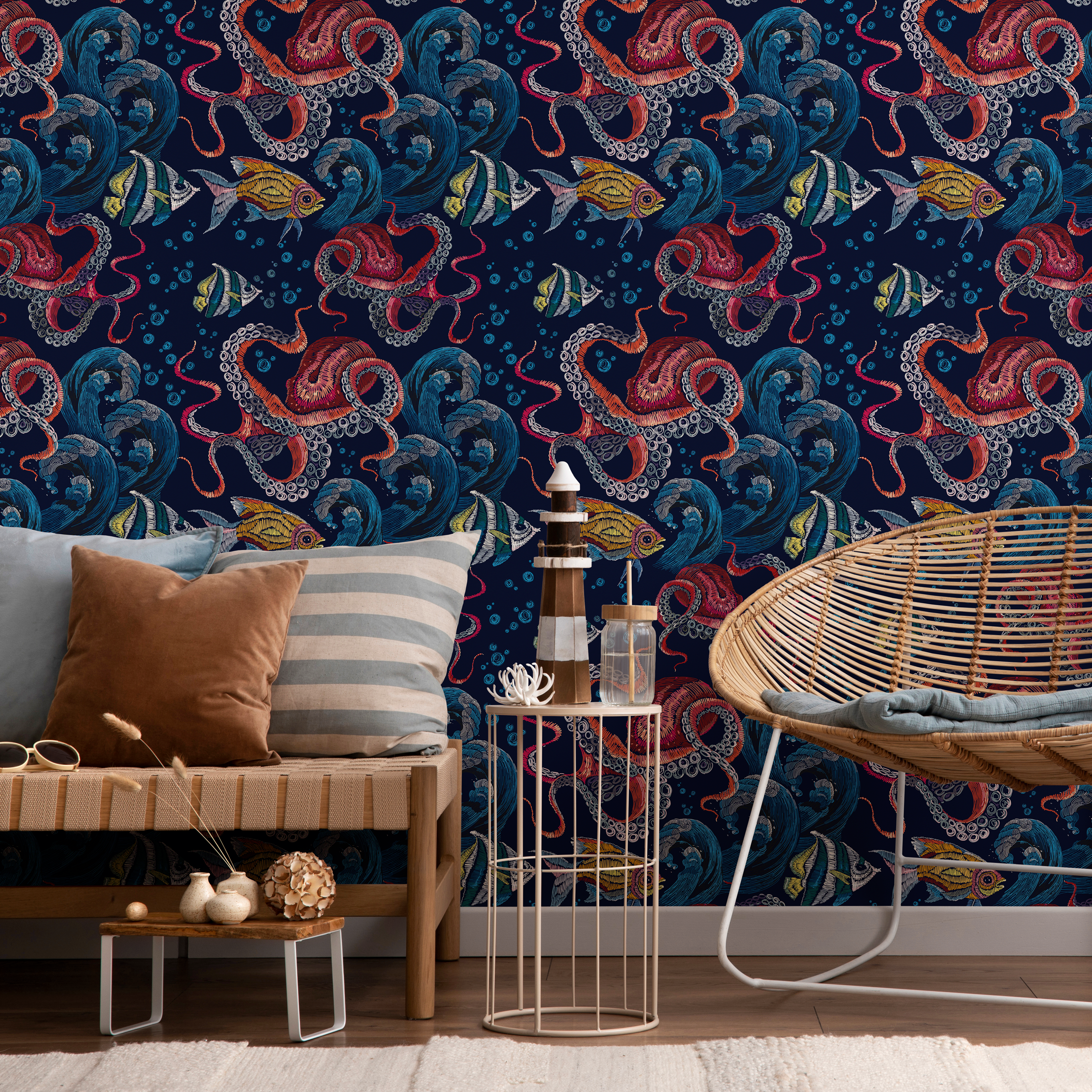 Peel And Stick Wallpaper Octopus