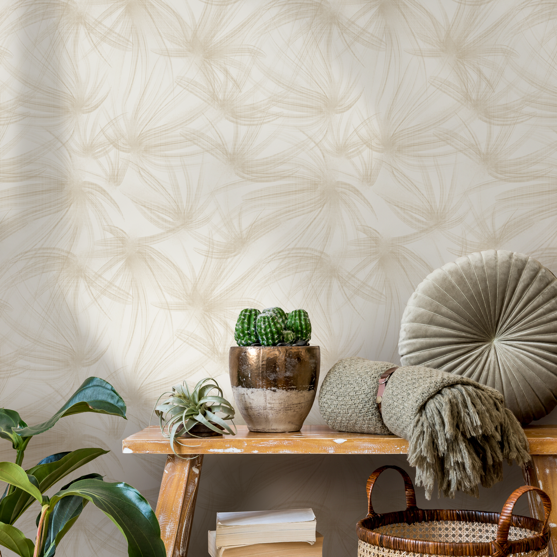 Beige Boho Wallpaper