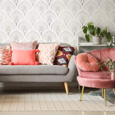 Gray Art Deco Wallpaper