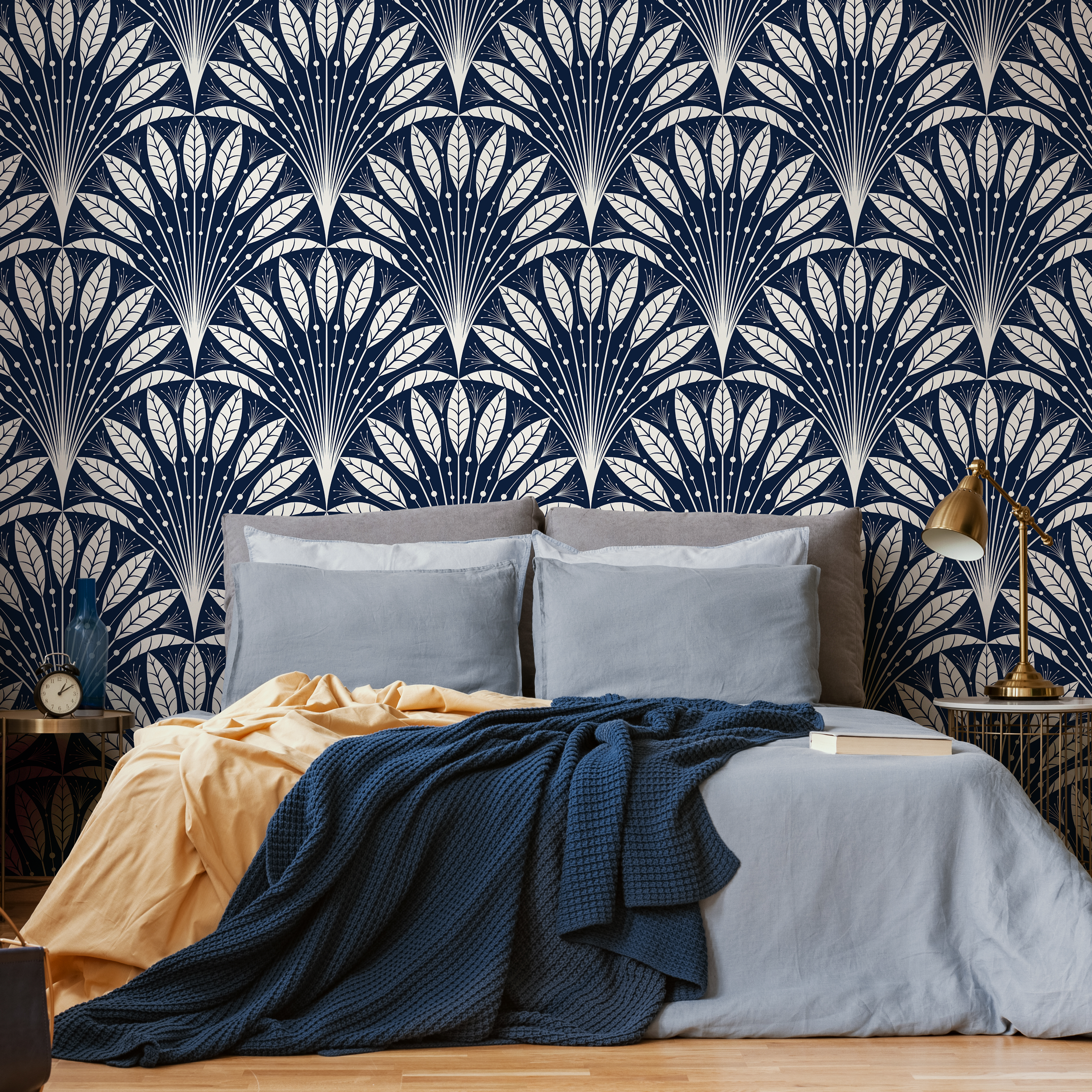 Peel and Stick Blue Wallpaper