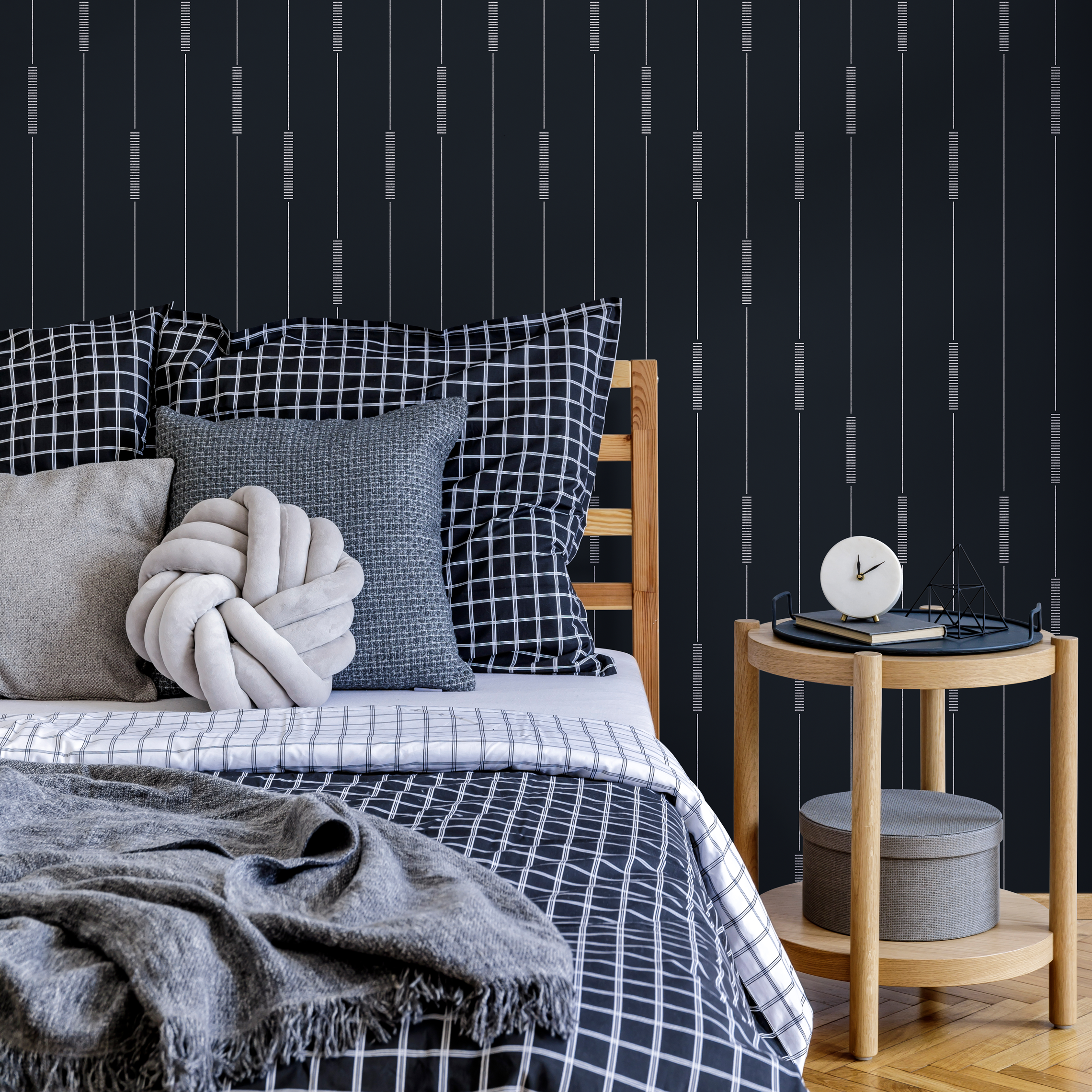 Black Print Peel And Stick Wallpaper