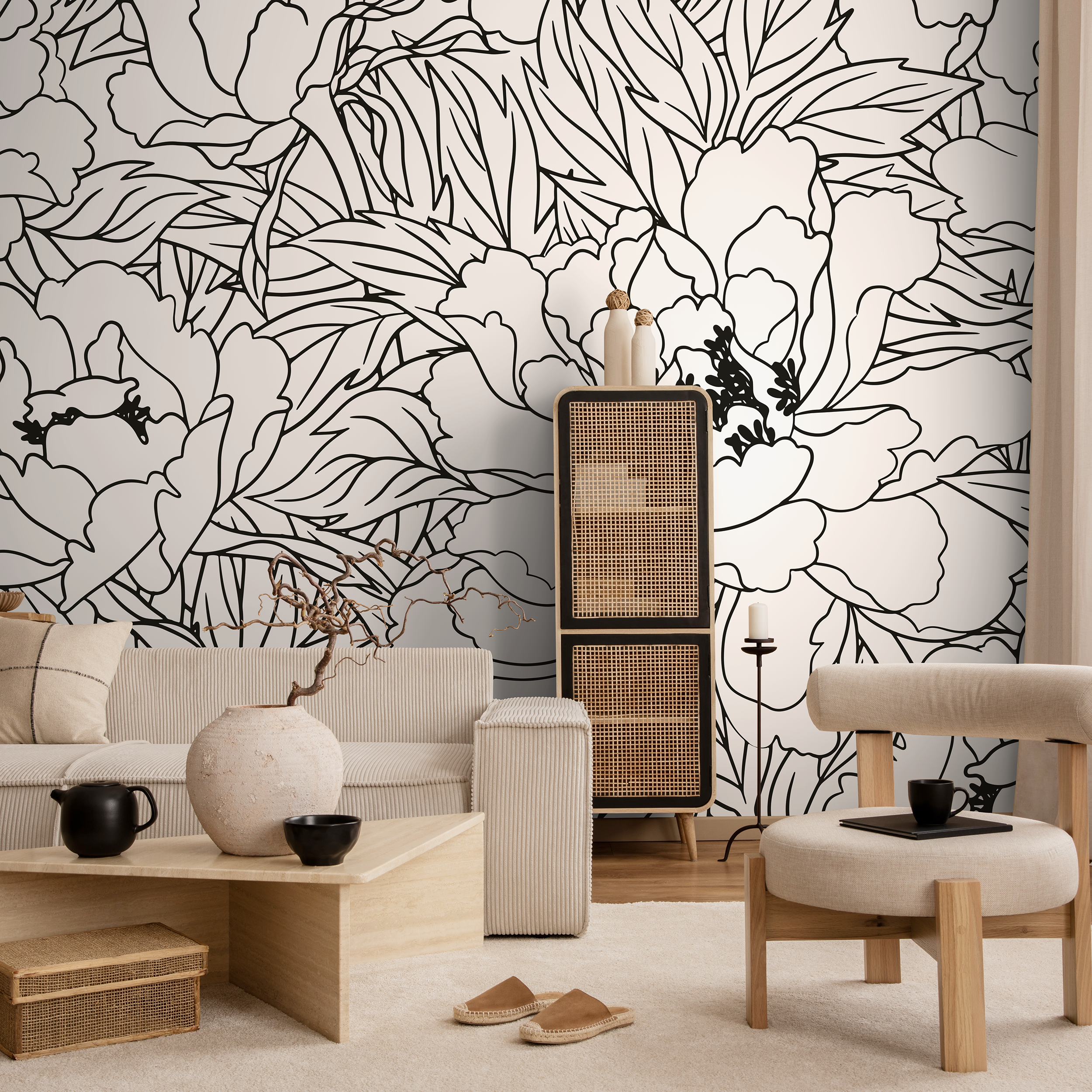 Floral Mural Peel And Stick Wallpaper
