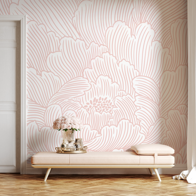 Pink Peony Peel And Stick Wallpaper
