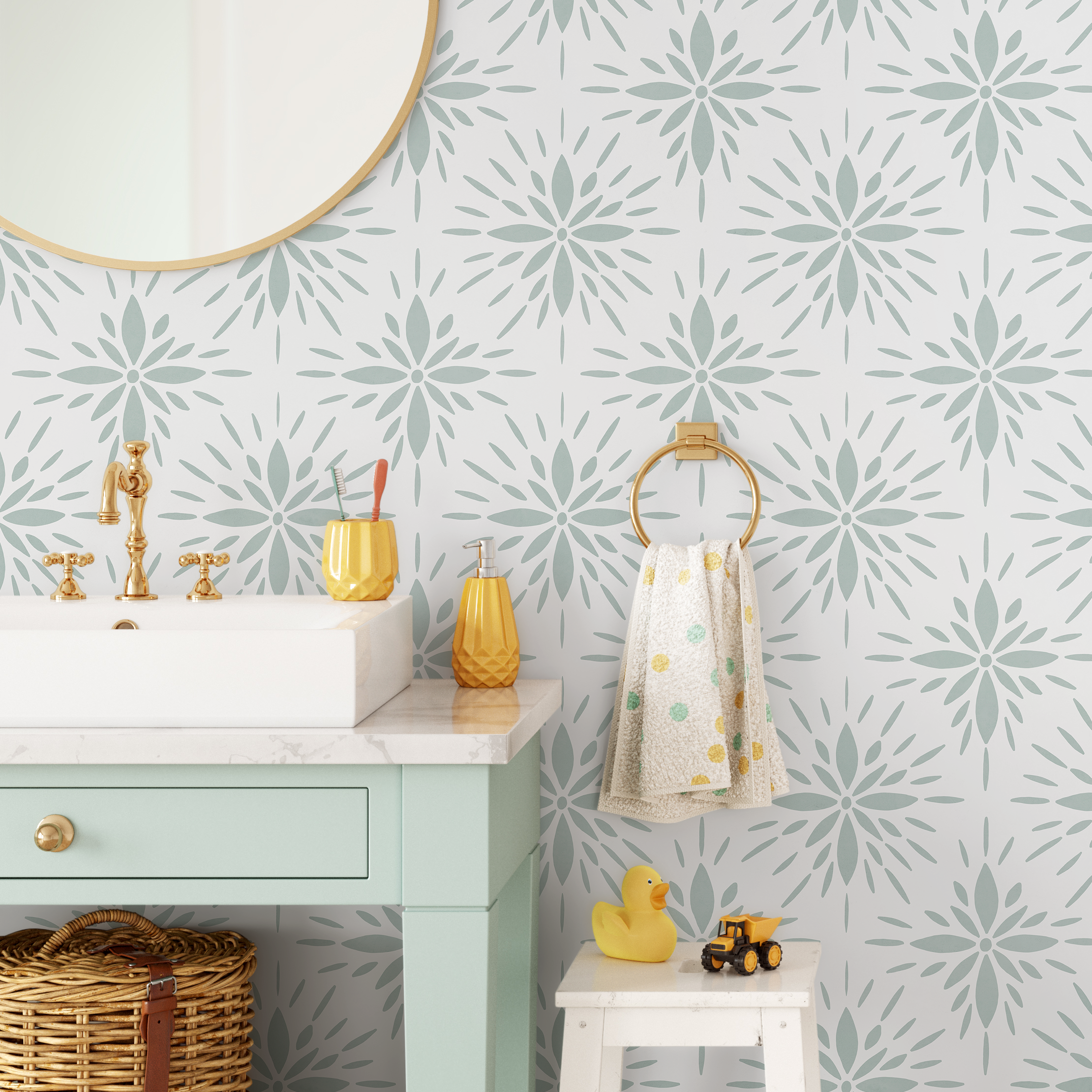 Peel And Stick Wallpaper Tiles For Bathroom