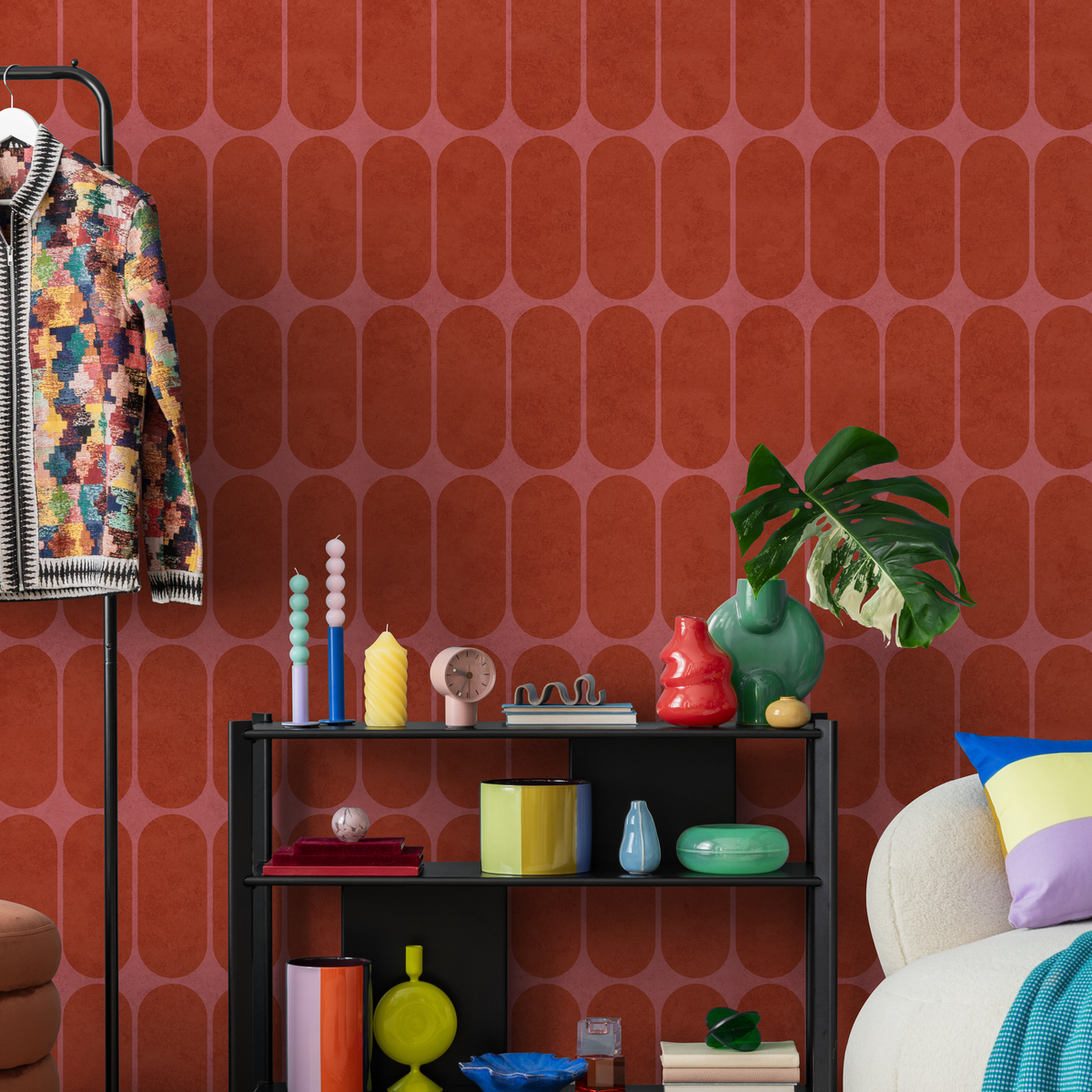 Red Geometric Wallpaper